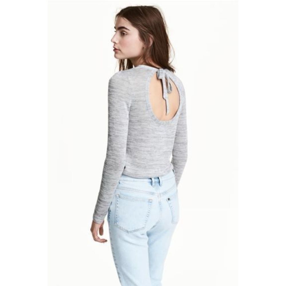 H&M‎ Fine-knit jumper Sweater in Light Heather Gray Size S